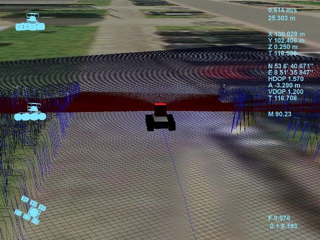 Visualization of the internal state belief and obstacle map