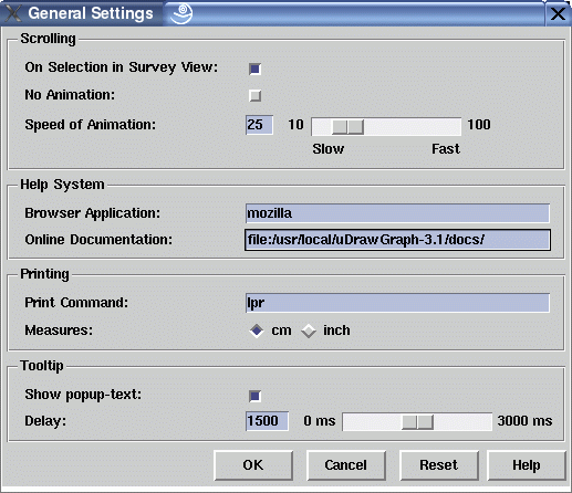 General Settings Dialog