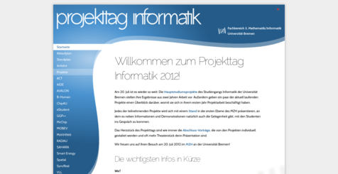 Projekttags-Webseite 2012