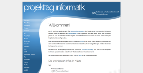 Projekttags-Webseite 2013