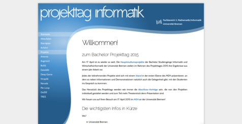 Projekttags-Webseite 2015 Bachelor