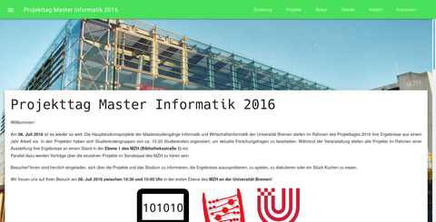 Projekttags-Webseite 2016 Master