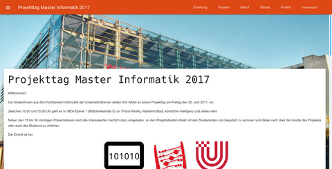 Projekttags-Webseite 2017 Master