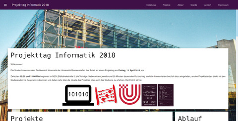 Projekttags-Webseite 2018 Bachelor