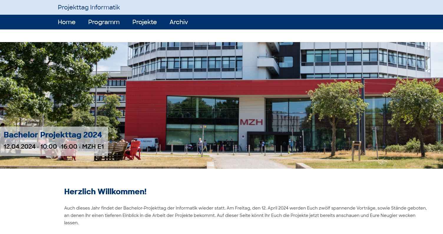 Projekttags-Webseite 2024 Bachelor