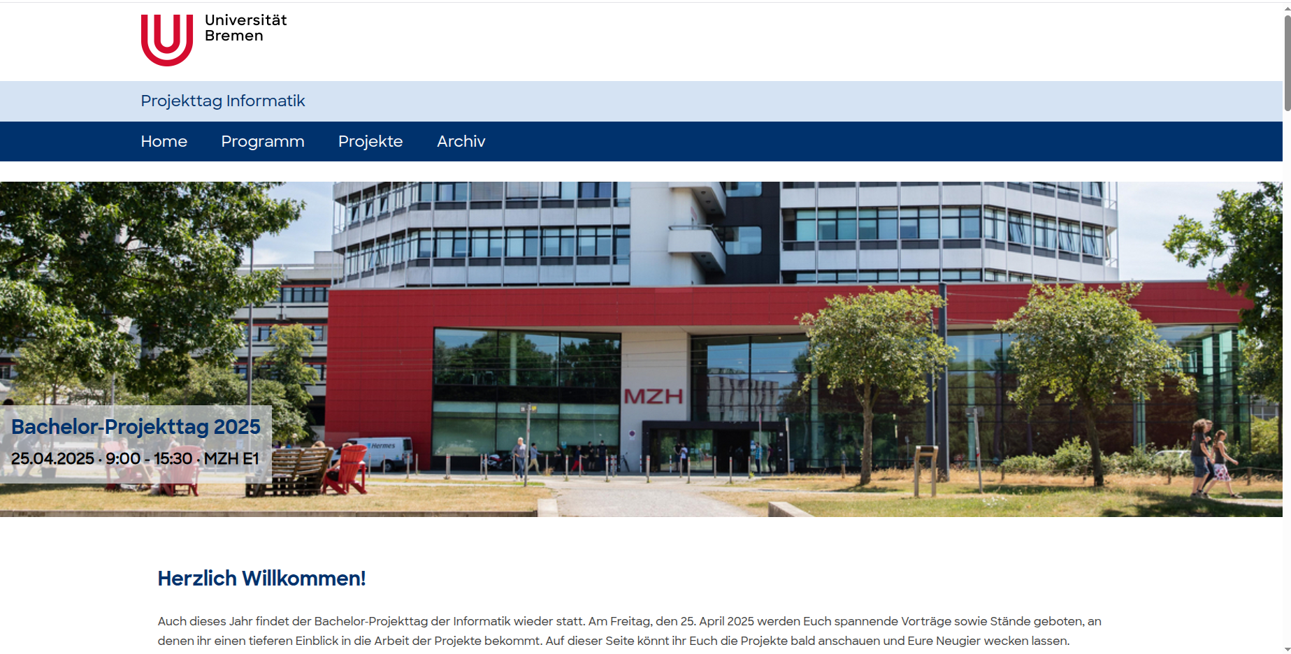 Projekttags-Webseite 2025 Bachelor