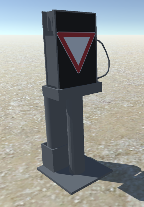 Straßenschild im Simulator